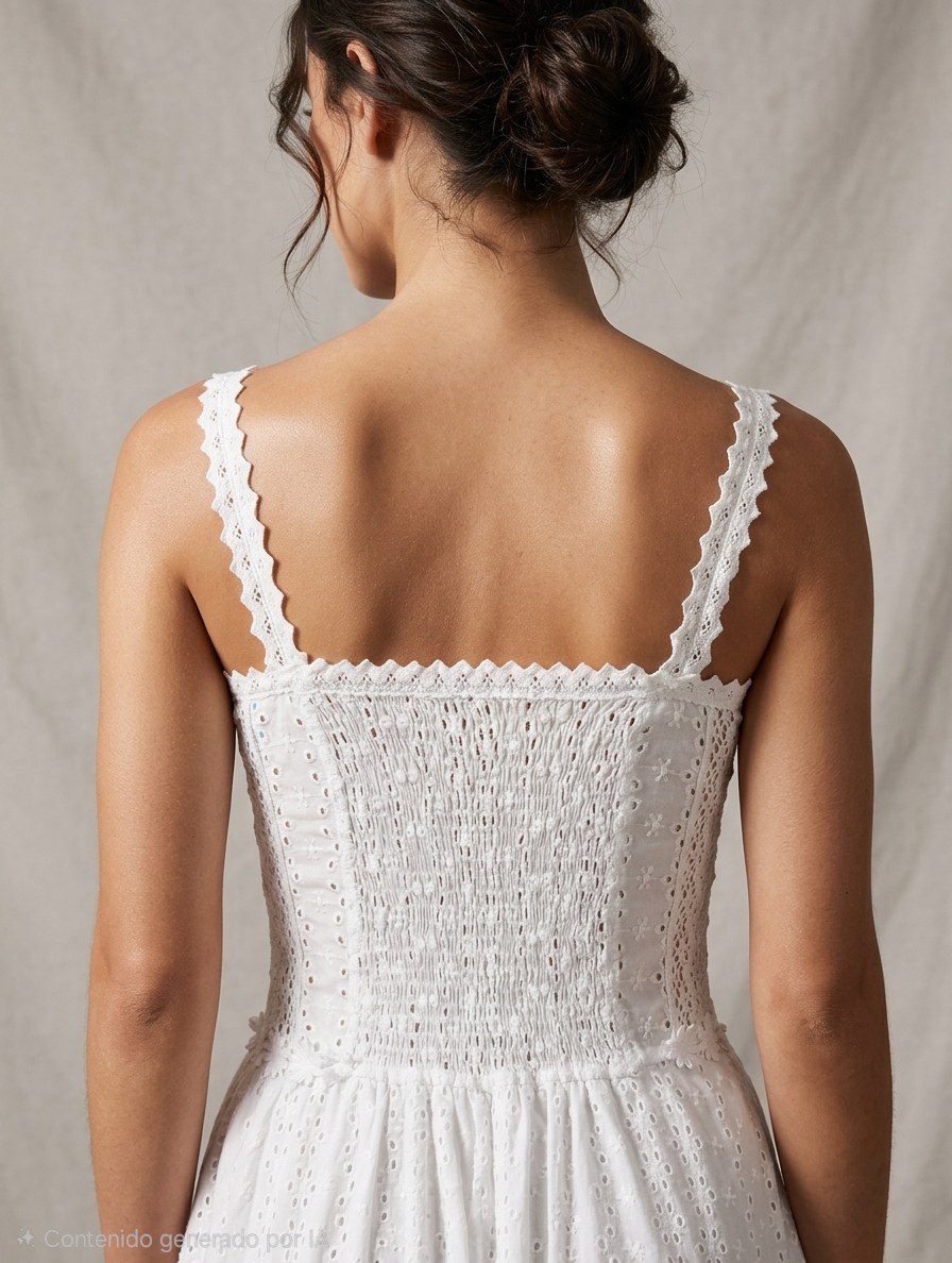 Detalle de la espalda engomada del Vestido Mery